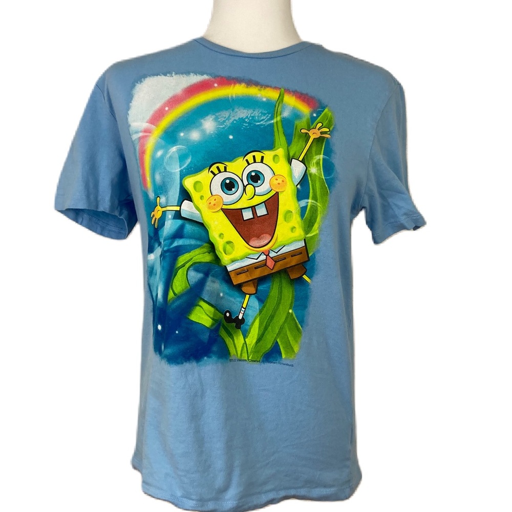 Old Navy Sponge Bob Rainbow T-Shirt Graphic Tee Top Shirt Woman's S